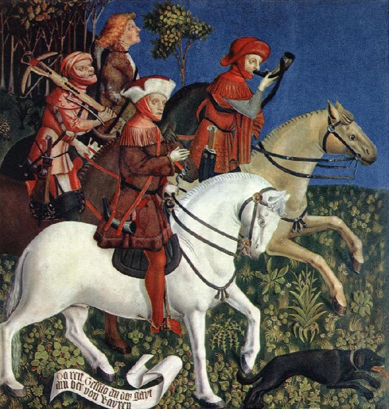 MASTER of the Polling Panels Prince Tassilo Rides to Hunting Spain oil painting art